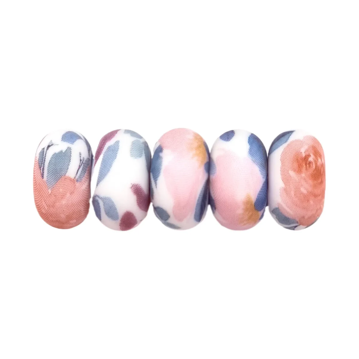 Formaat: 14 mm Kleur: Aquarel Print   Materiaal: Volgens EN-71 veilig getest siliconen. BPA-vrij, Ftalaat-vrij, PVC-vrij en vrij van alle overige schadelijke chemische stoffen zoals getest middels EN-71. Hierdoor geschikt voor speen koorden en CE-gecertificeerd eindproduct zoals een bijtring.   Jootjes Haakcadeautjes