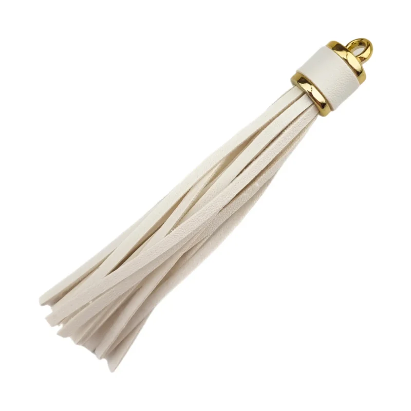 Sleutelhanger Kwastje - 100 x 14 mm - Kokos/Goud