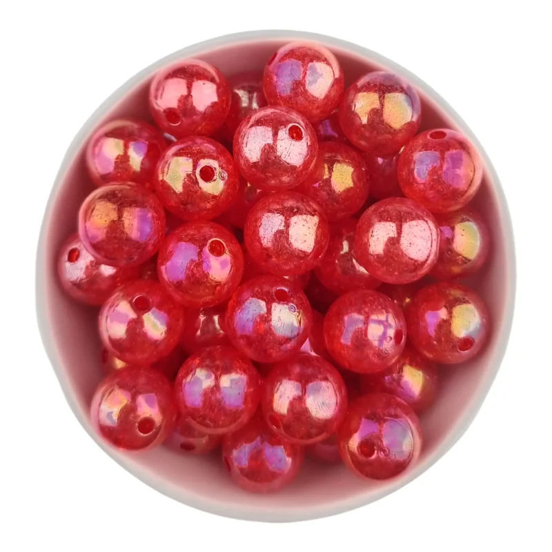 Acryl Kraal - Crackle - 12 mm - Rood
