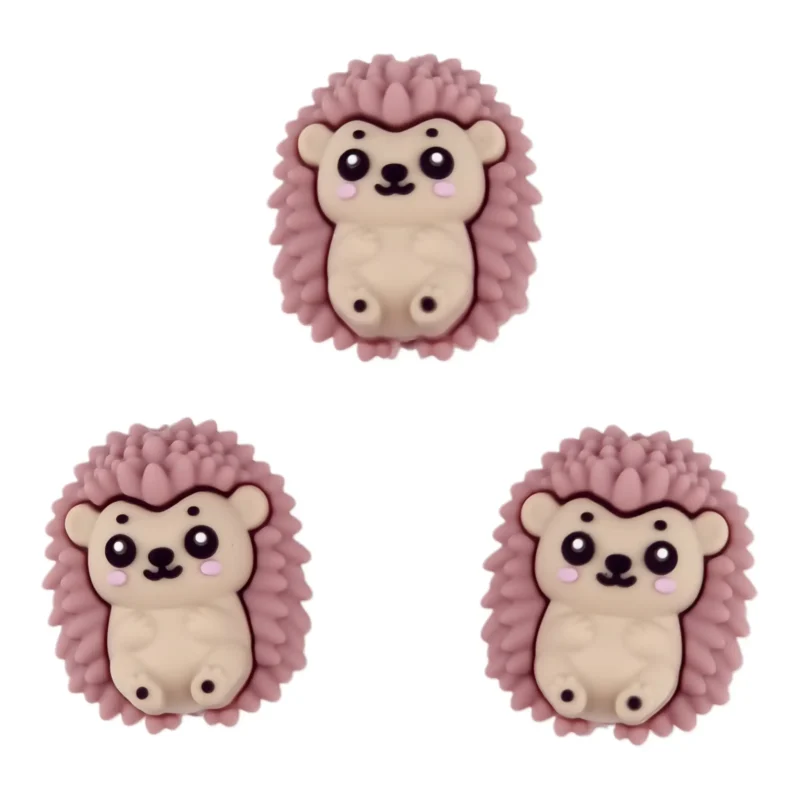 Siliconen Kraal - 3D Egel - Rose
