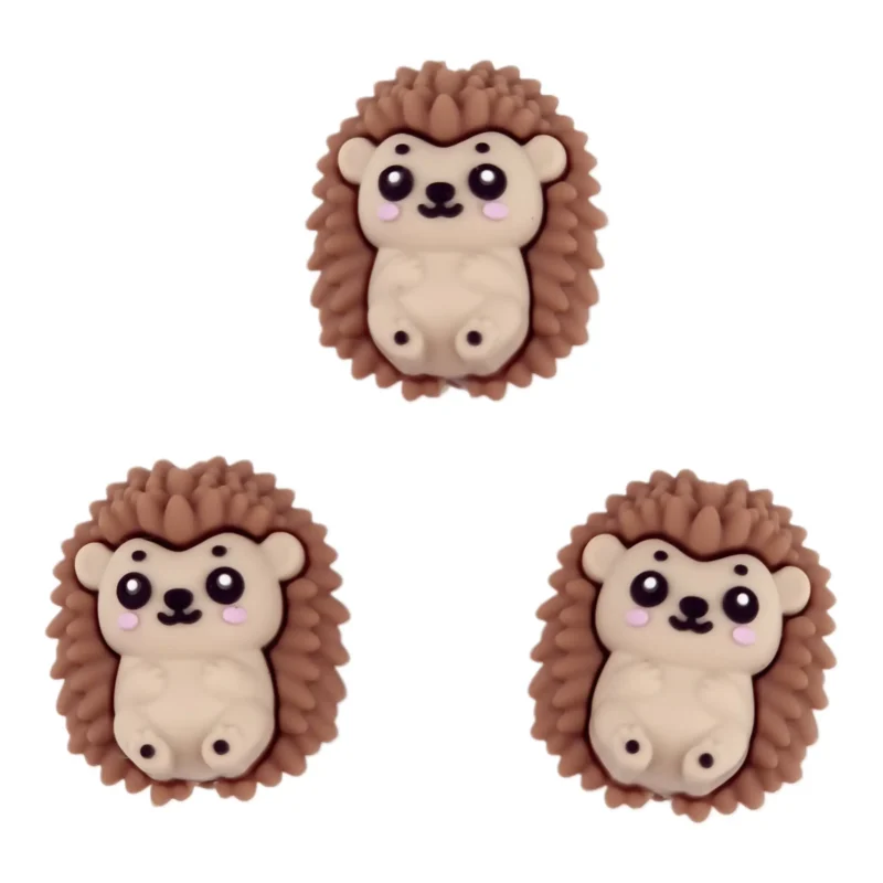 Siliconen Kraal - 3D Egel - Milk Chocolate