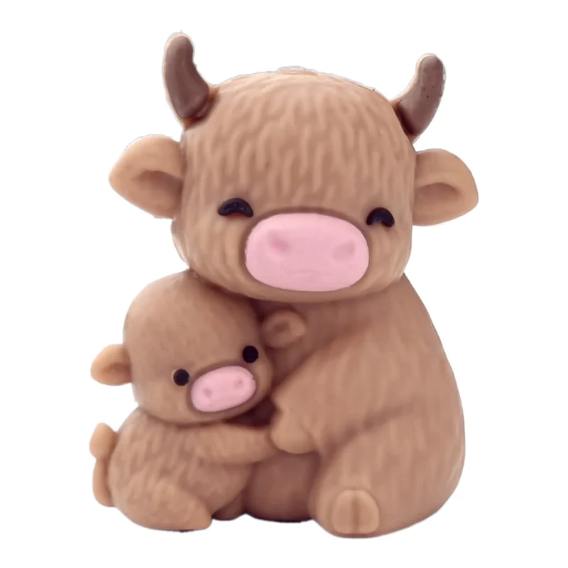 Siliconen - 3D - Moeder en Kind  Hooglander - Milk Chocolate