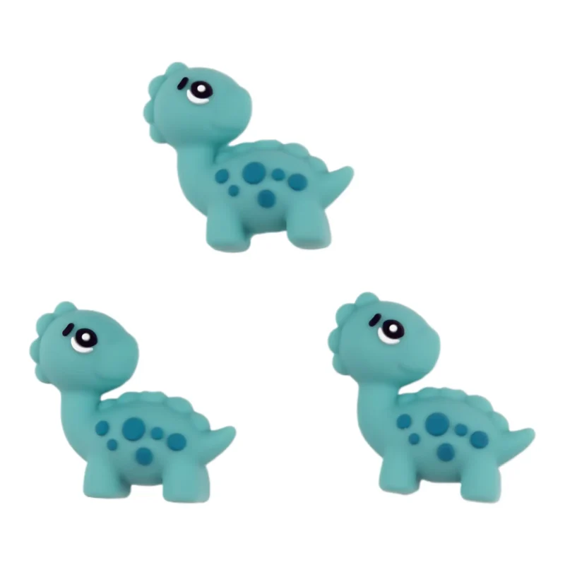 Siliconen kralen - 3D Brontosaurus met Stippen - Aruba