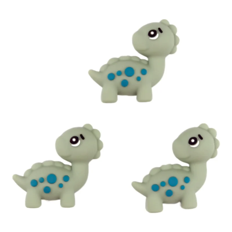 Siliconen kralen - 3D Brontosaurus met Stippen - Pistache