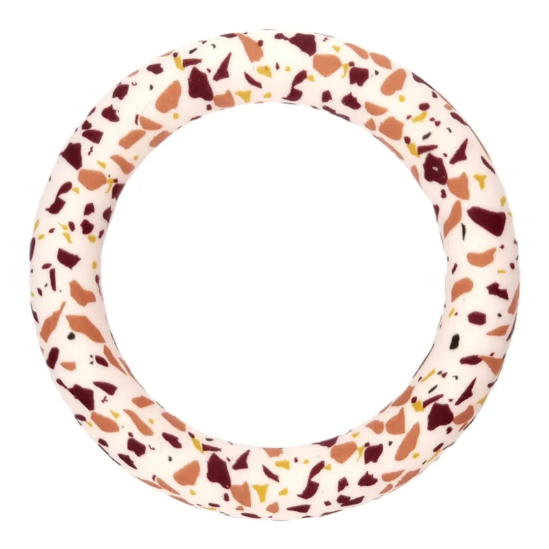 Siliconen ring - Doorrijgbaar - 6,5 cm - Terrazzo Warm Bruin