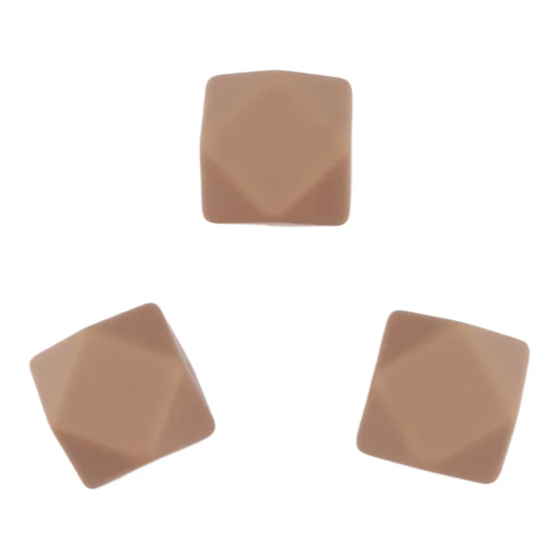 Siliconen kralen - Hexagon - 14 mm - Reebruin