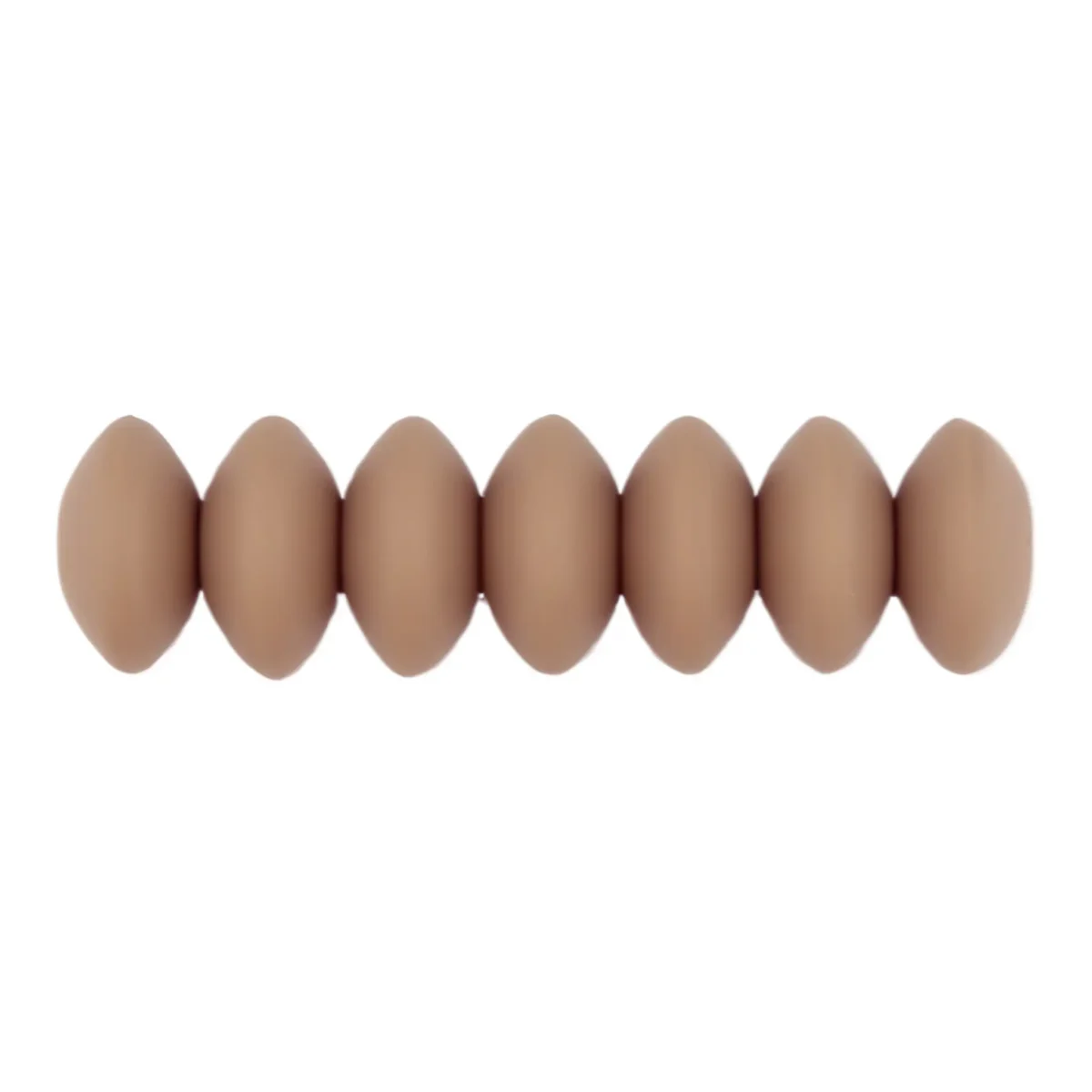 Kleurcode Reebruin - Type: Siliconen kralen ovaal - tussenschijfje - Formaat: 12 mm - Verkocht per stuk, nergens goedkoper - BPA-, Ftalaten-, Lood-, PVC- en Gif-vrij - CE-gecertificeerd - Medische kwaliteit siliconen kralen - Koelbaar in de koelkast - Vaatwasser bestendig Jootjes Haakcadeautjes