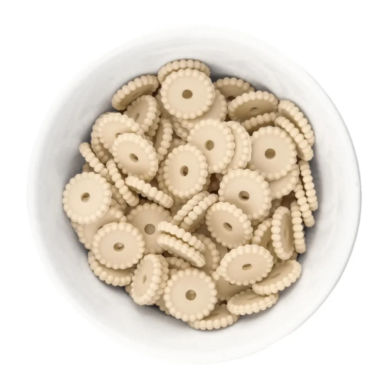 Siliconen kralen - Mini Dots - Tussenschijfje - Old Lace