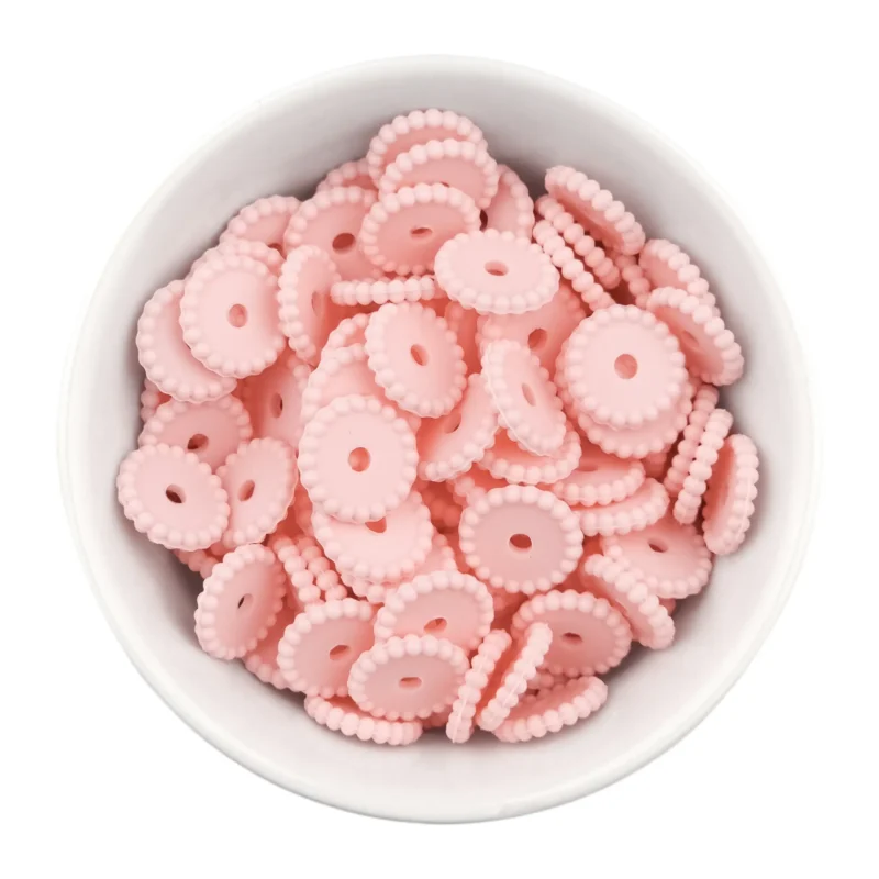 Siliconen kralen - Mini Dots - Tussenschijfje - Perzik Roze