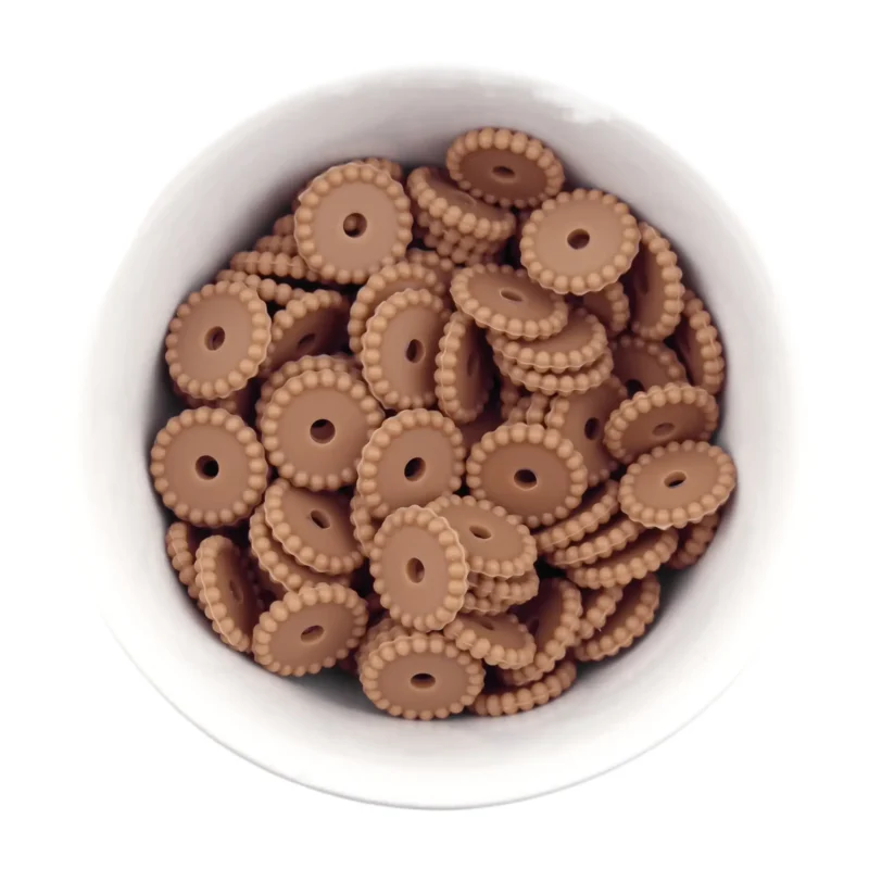 Siliconen kralen - Mini Dots - Tussenschijfje - Milk Chocolate