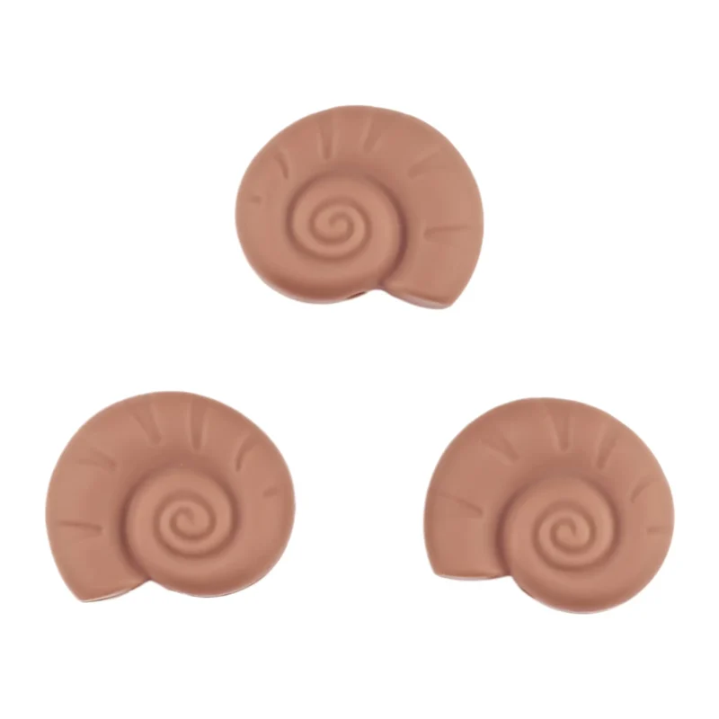 Siliconen kralen - Schelp / Fossiel - Milk Chocolate