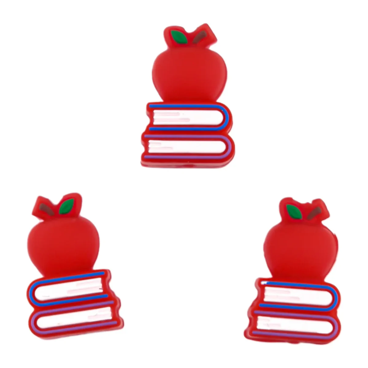 Kleurcode: Brandweer rood - Type: Boekenstapel met Appel - Verkocht per stuk - BPA-, Ftalaten-, Lood-, PVC- en Gif-vrij - CE-gecertificeerd - Medische kwaliteit siliconen kralen - Koelbaar in de koelkast - Vaatwasser bestendig Jootjes Haakcadeautjes