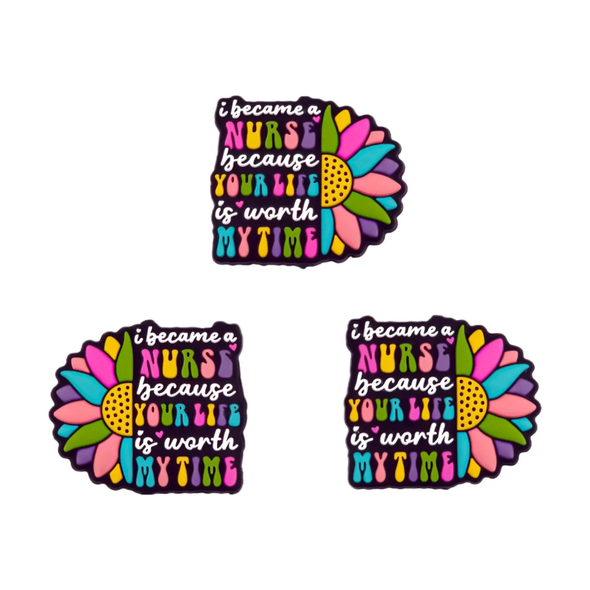 Variant: "I Became A Nurse Because" Gemaakt van BPA-vrij siliconen. Volledig chemisch veilig getest volgens EN-71, 100% kind veilig. Voor meer informatie over het gebruik, lees onderaan de pagina. Jootjes Haakcadeautjes