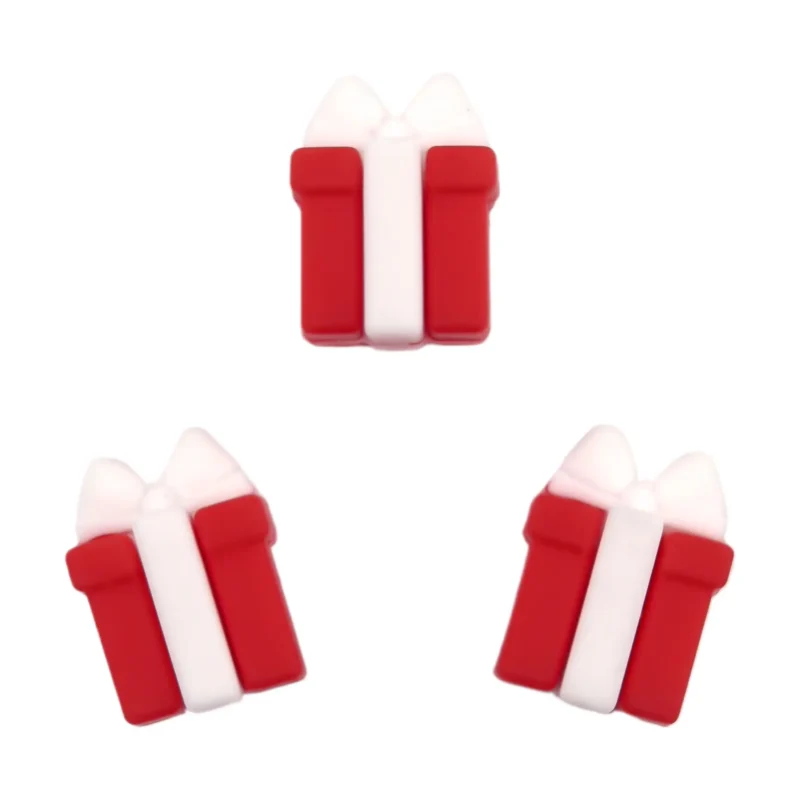 Siliconen kraal - 3D Cadeau - Koraal Rood