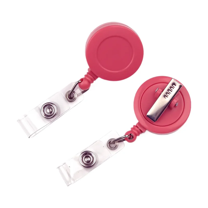 Badgehouder met Trekkoord - Warm Poeder Roze
