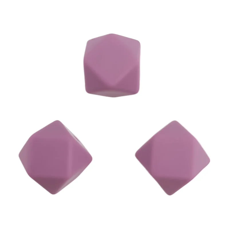 Silikonperlen - Sechseck - 14 mm - Mauve