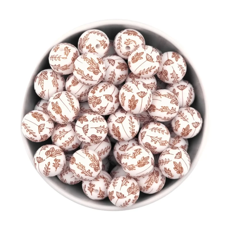 Siliconen kralen - 16 mm - Rond - Savannah Print
