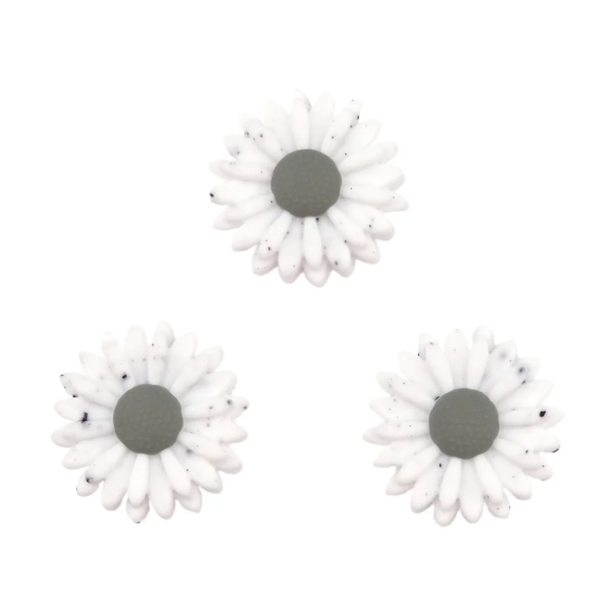Variant: Bloemetje / Daisy - 22 mm - Wit Spikkel / Tijm Gemaakt van BPA-vrij siliconen. Volledig vrij van schadelijke chemische stoffen zoals voorgeschreven in de EN-71 Europese testcriteria en derhalve 100% kind veilig. Voor meer informatie over het gebruik, lees onderaan de pagina. Jootjes Haakcadeautjes
