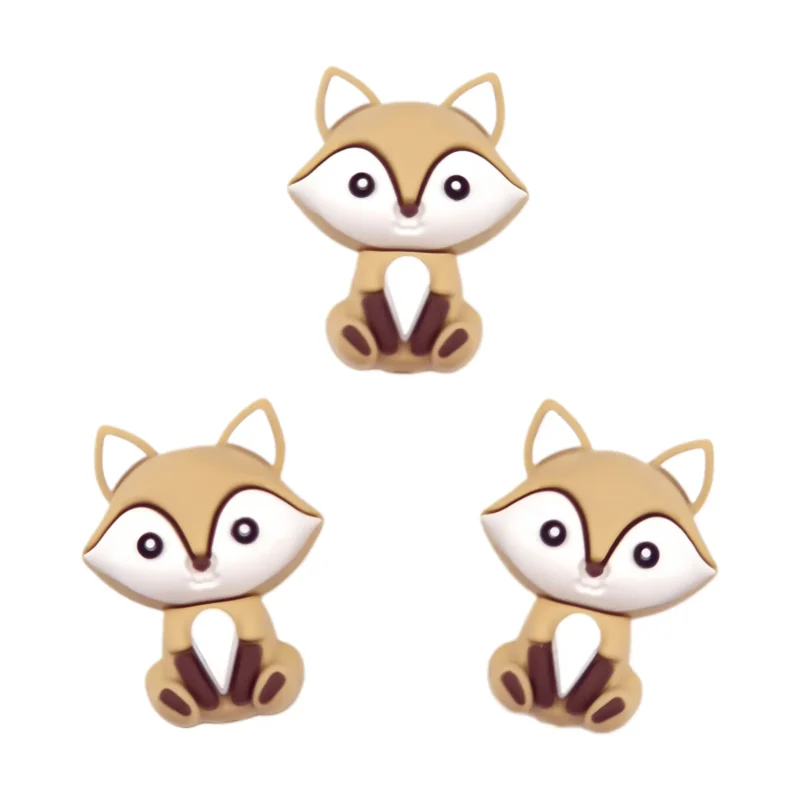 Perle de silicone - 3D - Reynaart le renard - Sable