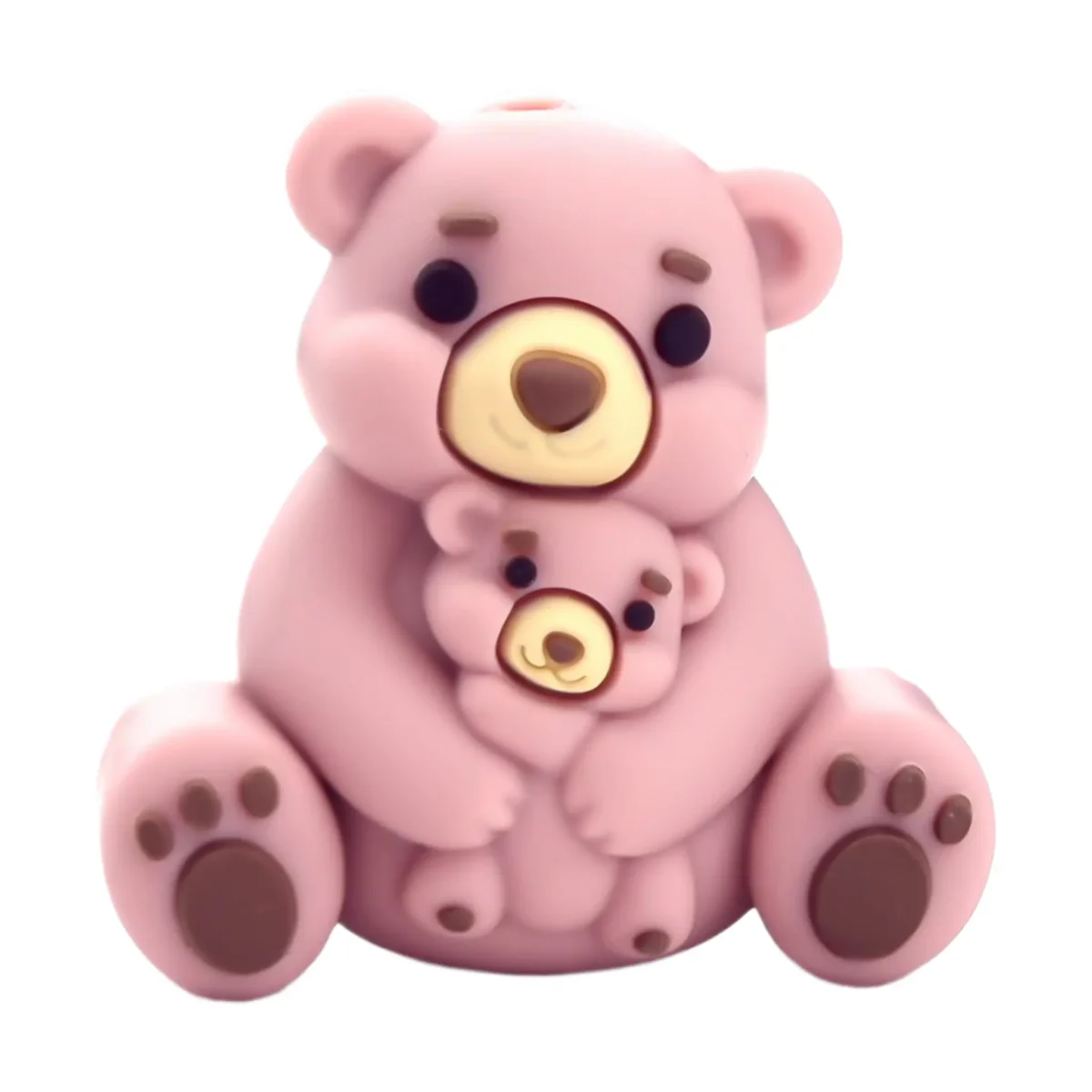Variant: 3D - Bear - Mother and Child - Rose Made of BPA-free silicone. Fully chemically safe tested according to EN-71, 100% child safe. For more information on how to use it, read at the bottom of the page. Jootjes Haakcadeautjes