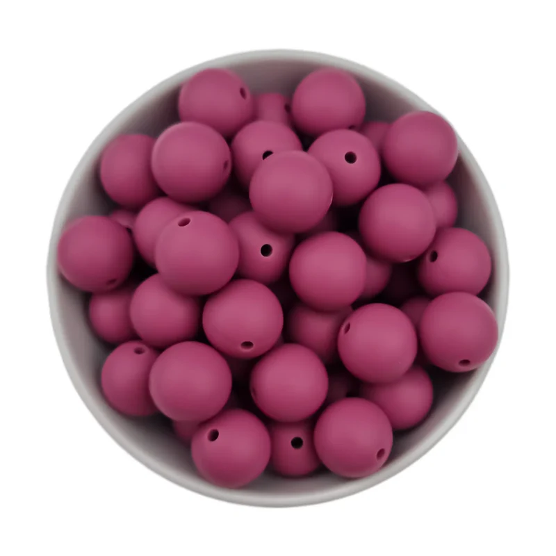 Siliconen kralen - Bulk Pakket - 50 stuks - 10% Korting - Cerise - 16 mm