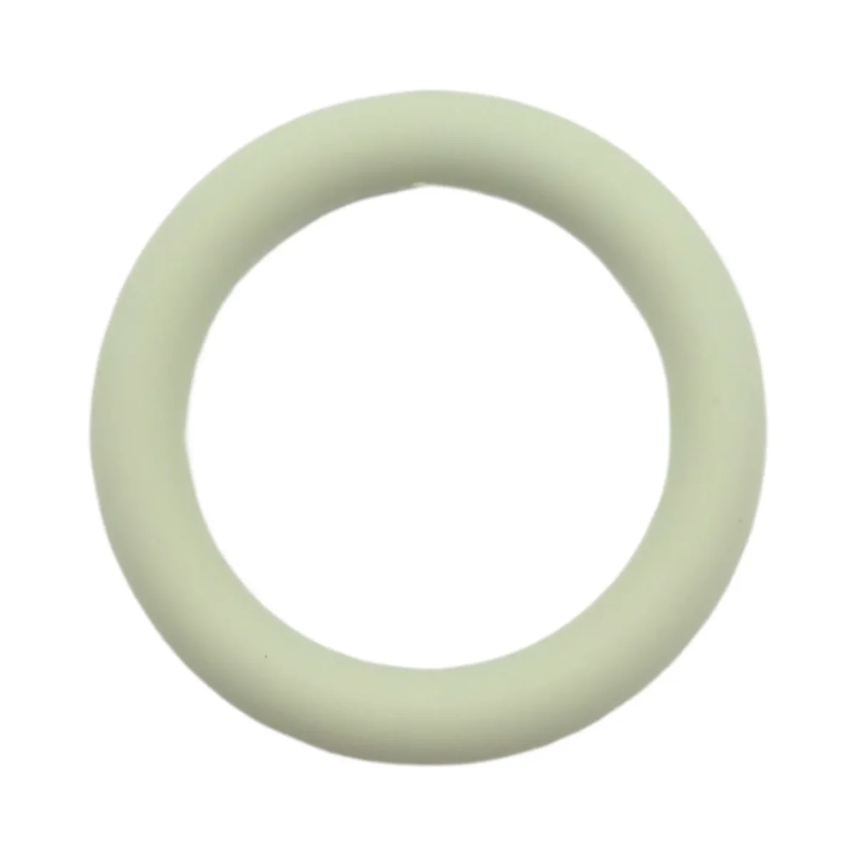 Siliconen Ring Doorrijgbaar <ul> <li>Kleurcode: Aloë</li> <li>BPA-vrij, EN-71 veilig getest siliconen</li> <li>Buitendiameter: 68 mm</li> <li>Binnendiameter: 46 mm</li> </ul> Jootjes Haakcadeautjes