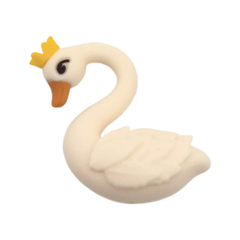 Siliconen kralen - 3D Zwaan - Uniek Jootjes Design - Ivory