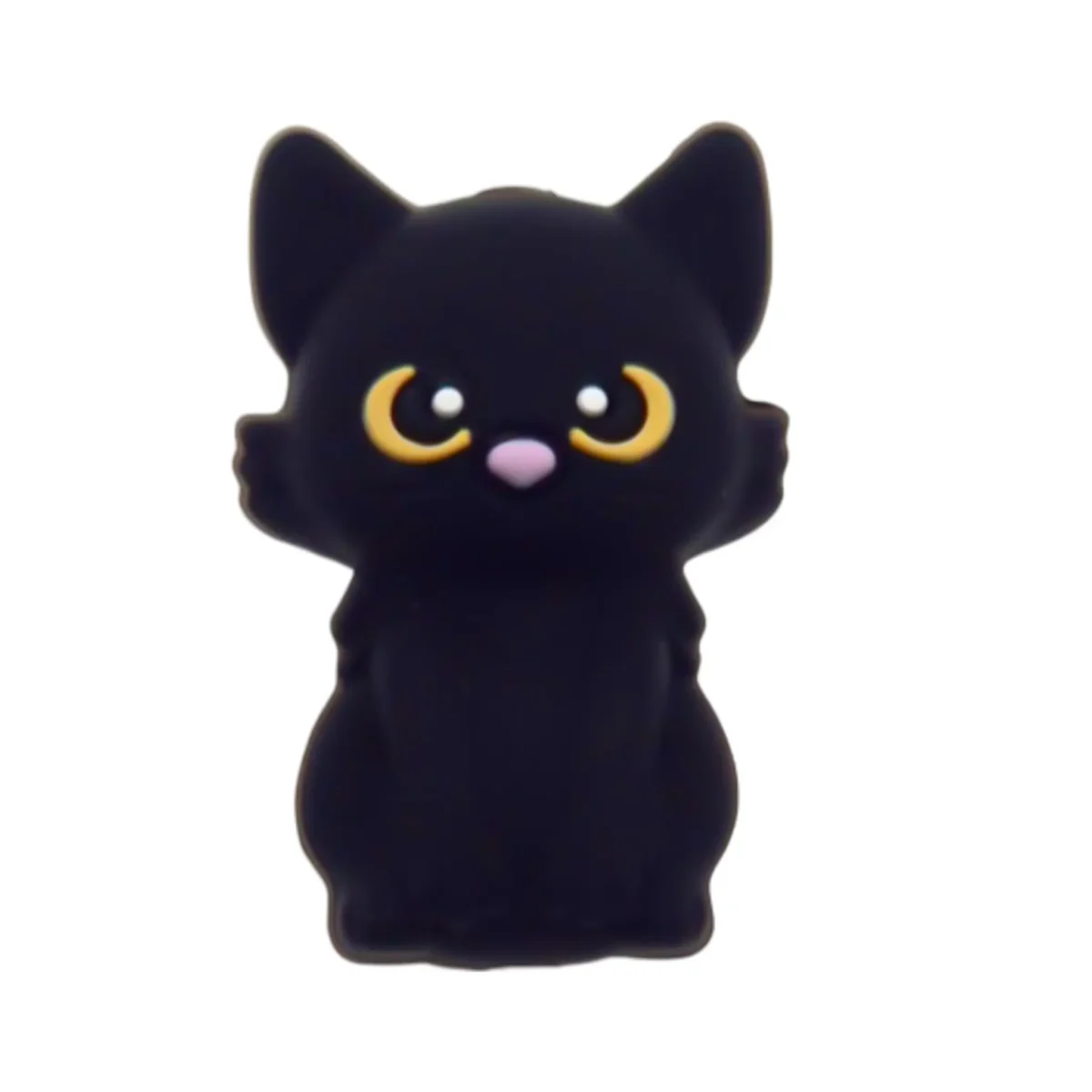 Materiaal: 100% BPA-vrij, veilig volgens EN-71, siliconen Type: 3D - Zwarte Kat Gele Ogen Kleur: Zwart, Geel Jootjes Haakcadeautjes