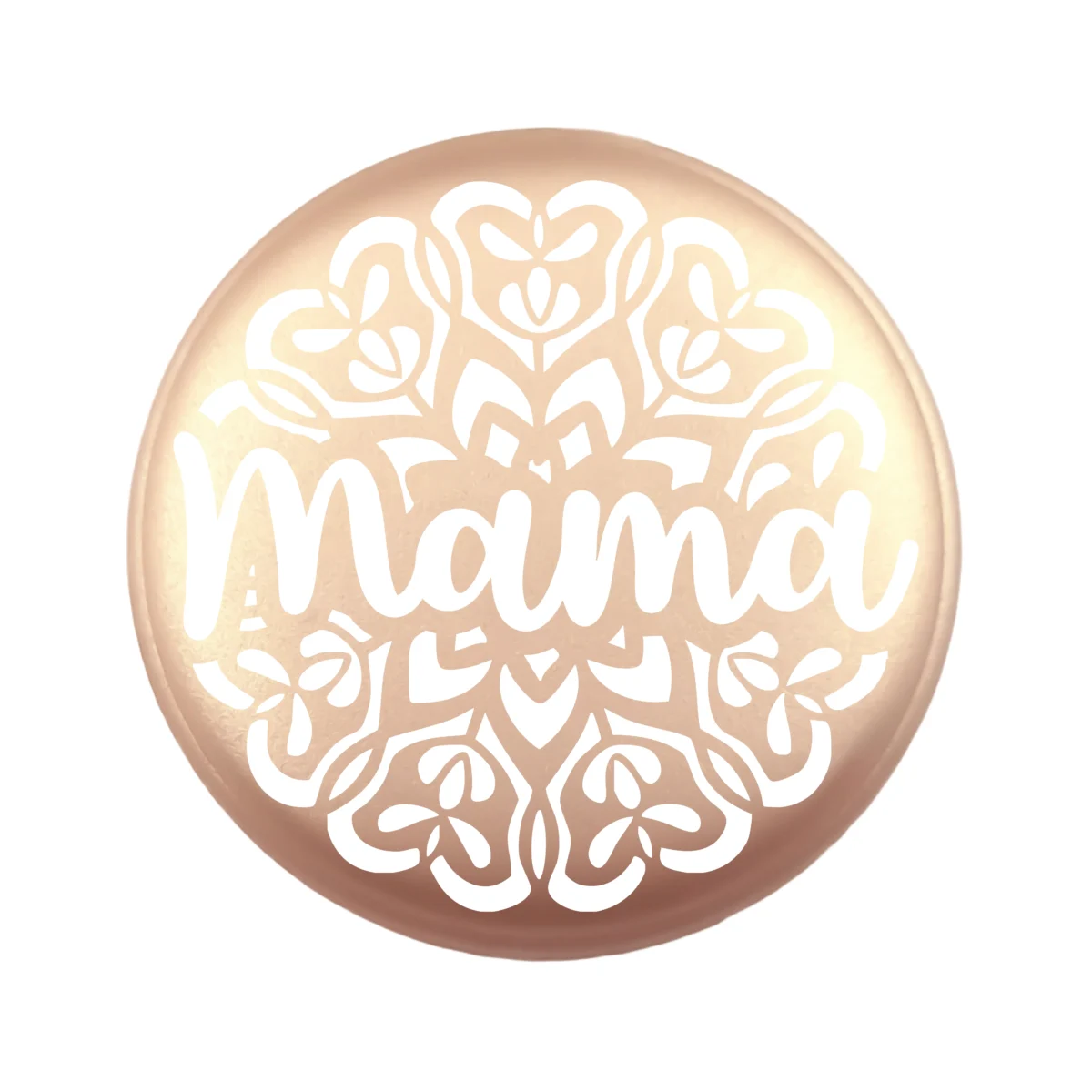 <ul> <li>Gravering: Mama Mandala</li> <li>Wensmuntje van 30 mm - Uniek Design! - Design geregistreerd</li> <li>Speciale Custom made siliconen kralen</li> <li>Deze kralen worden gemaakt met een speciale unieke productietechniek!</li> <li>Meerdere Nugget kleuren te kiezen.</li> <li>Gat van boven naar beneden</li> <li>Hoge kwaliteit baby veilig siliconen</li> <li>Veilig volgens EN-71 chemische testen!</li> </ul> Perfect voor het gebruik op onze wijnstoppers, sleutelhangers, flesopeners, jashangers, notitieboekjes en meer. Jootjes Haakcadeautjes