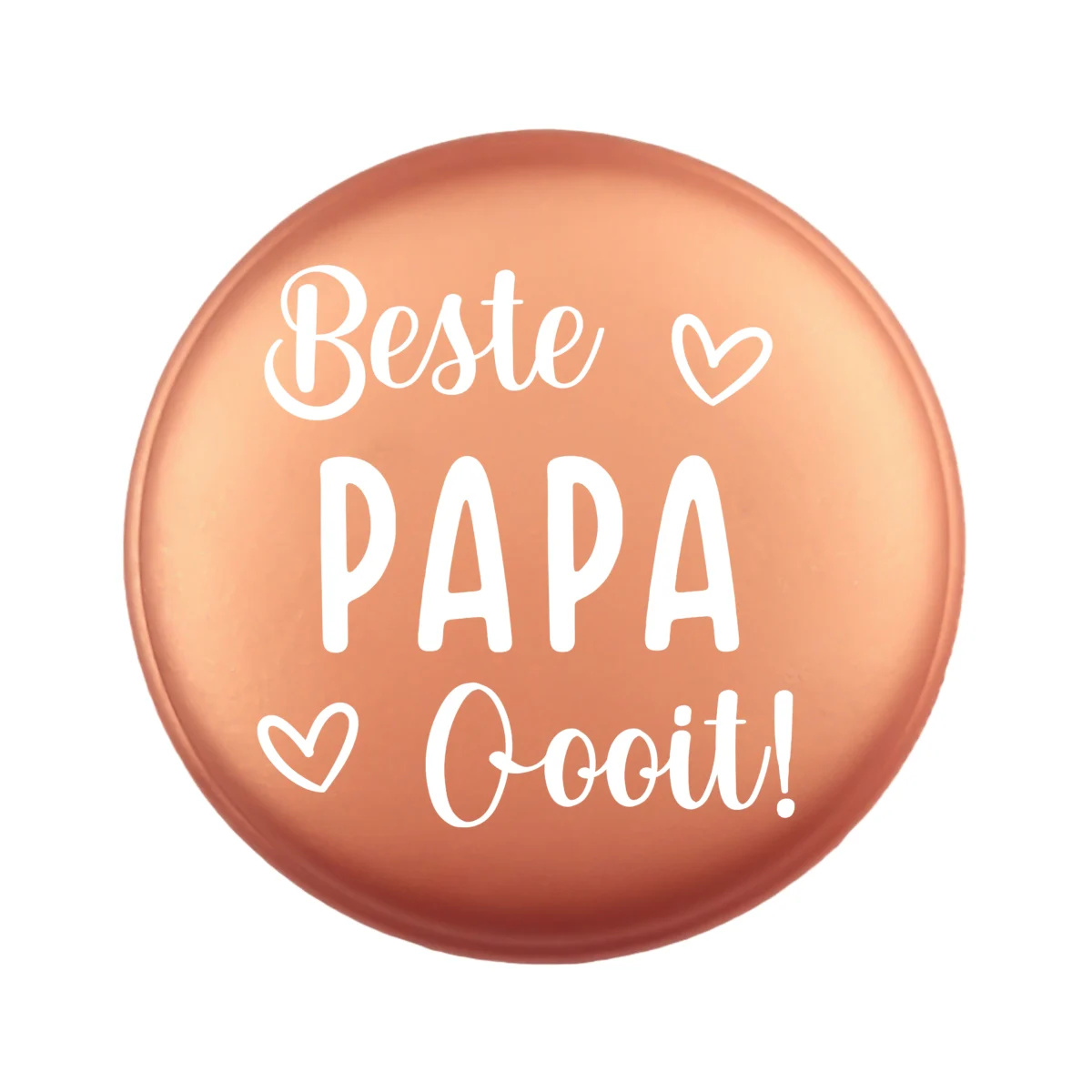 <ul> <li>Gravering: Beste Papa Ooit</li> <li>Wensmuntje van 30 mm - Uniek Design! - Design geregistreerd</li> <li>Speciale Custom made siliconen kralen</li> <li>Deze kralen worden gemaakt met een speciale unieke productietechniek!</li> <li>Meerdere Nugget kleuren te kiezen.</li> <li>Gat van boven naar beneden</li> <li>Hoge kwaliteit baby veilig siliconen</li> <li>Veilig volgens EN-71 chemische testen!</li> </ul> Perfect voor het gebruik op onze wijnstoppers, sleutelhangers, flesopeners, jashangers, notitieboekjes en meer. Jootjes Haakcadeautjes
