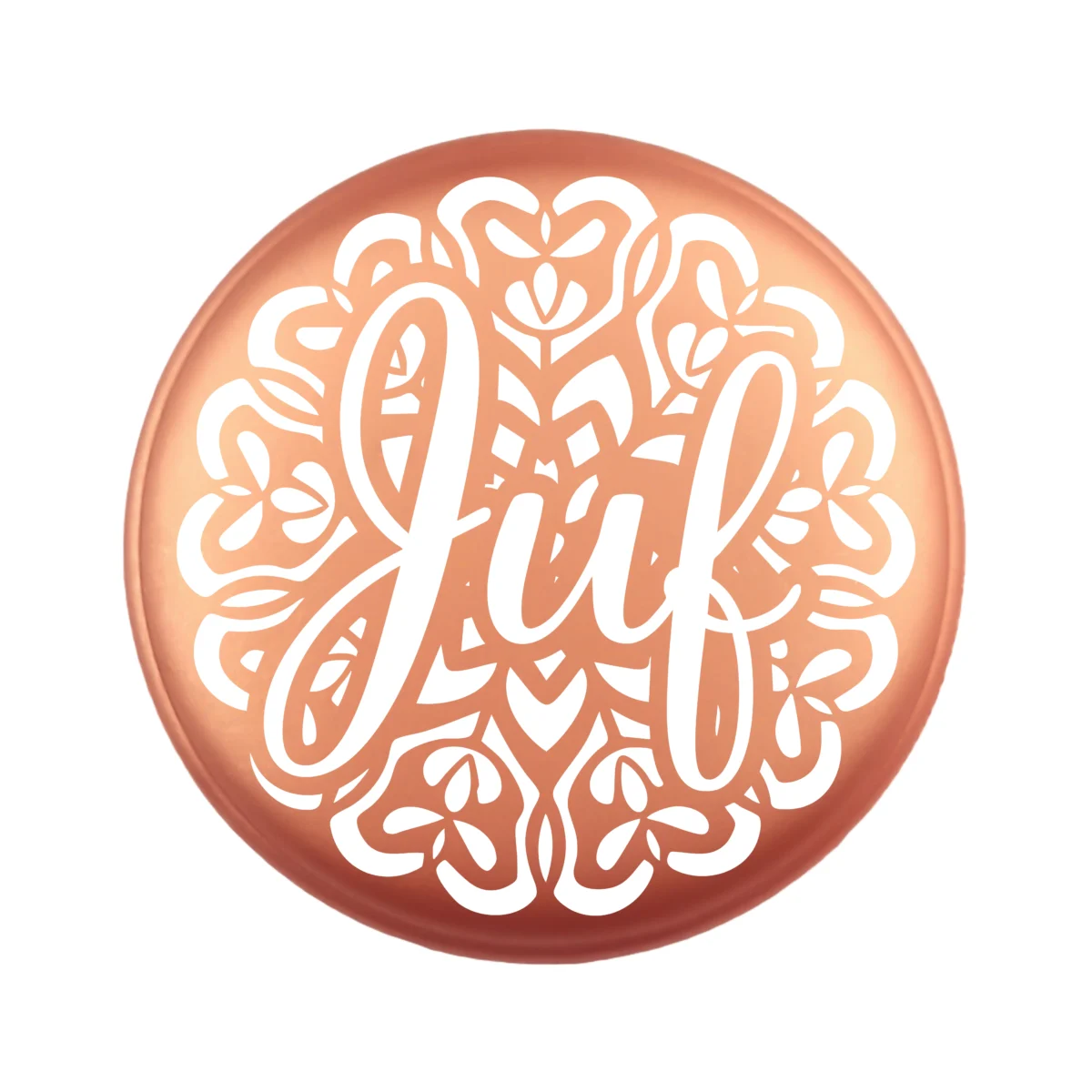 <ul> <li>Gravering: Juf Mandala</li> <li>Wensmuntje van 30 mm - Uniek Design! - Design geregistreerd</li> <li>Speciale Custom made siliconen kralen</li> <li>Deze kralen worden gemaakt met een speciale unieke productietechniek!</li> <li>Meerdere Nugget kleuren te kiezen.</li> <li>Gat van boven naar beneden</li> <li>Hoge kwaliteit baby veilig siliconen</li> <li>Veilig volgens EN-71 chemische testen!</li> </ul> Perfect voor het gebruik op onze wijnstoppers, sleutelhangers, flesopeners, jashangers, notitieboekjes en meer. Jootjes Haakcadeautjes