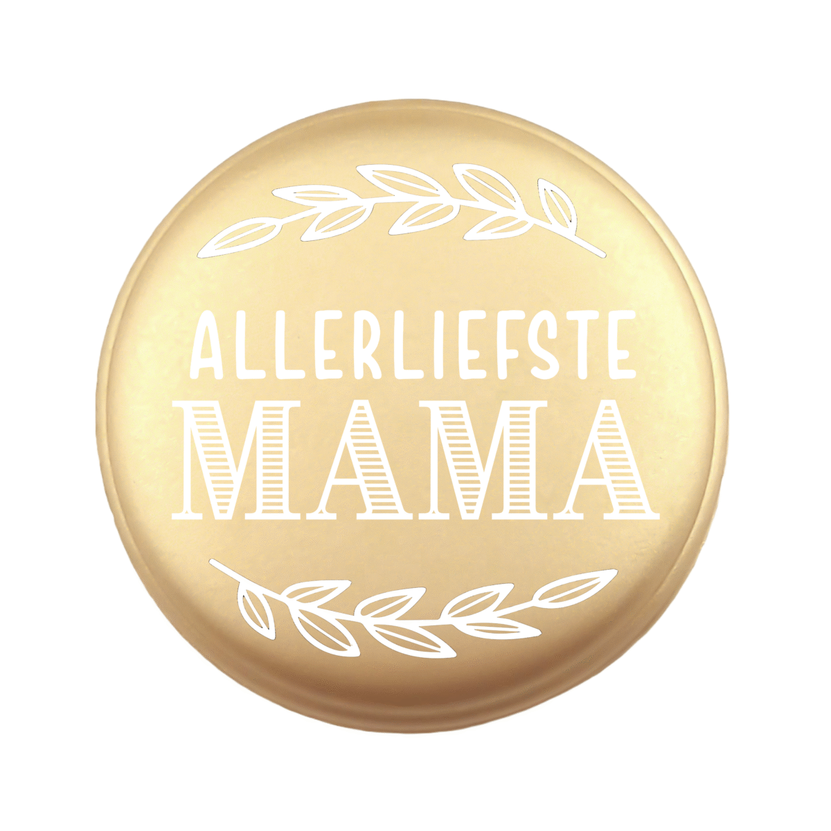 <ul> <li>Gravering: Allerliefste Mama</li> <li>Wensmuntje van 30 mm - Uniek Design! - Design geregistreerd</li> <li>Speciale Custom made siliconen kralen</li> <li>Deze kralen worden gemaakt met een speciale unieke productietechniek!</li> <li>Meerdere Nugget kleuren te kiezen.</li> <li>Gat van boven naar beneden</li> <li>Hoge kwaliteit baby veilig siliconen</li> <li>Veilig volgens EN-71 chemische testen!</li> </ul> Perfect voor het gebruik op onze wijnstoppers, sleutelhangers, flesopeners, jashangers, notitieboekjes en meer. Jootjes Haakcadeautjes