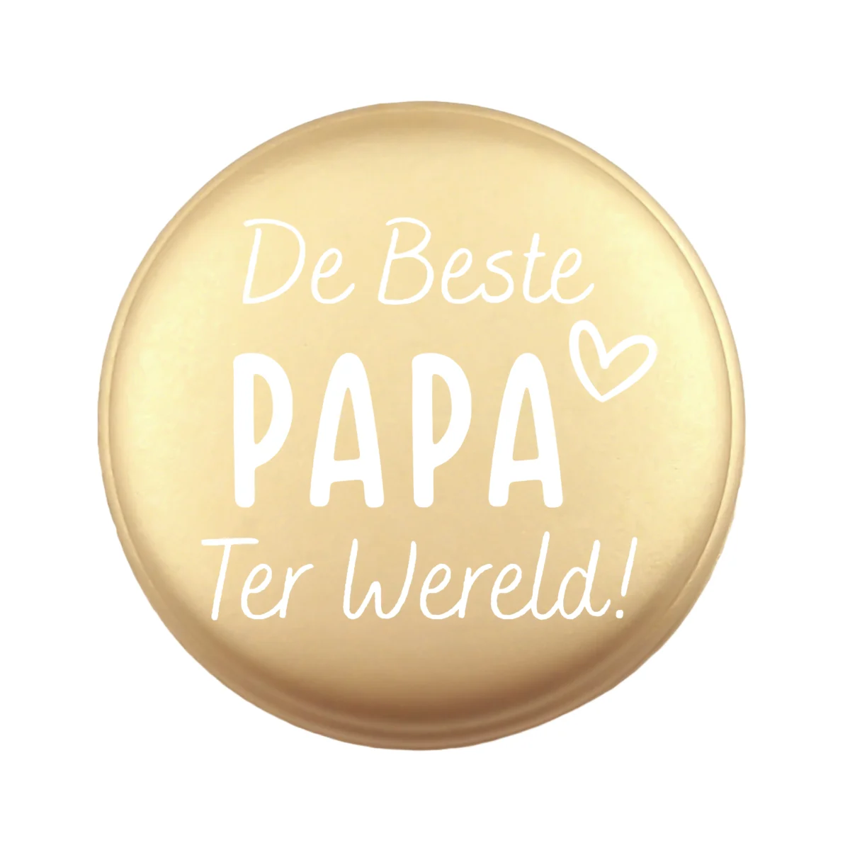 <ul> <li>Gravering: De Beste Papa Ter Wereld</li> <li>Wensmuntje van 30 mm - Uniek Design! - Design geregistreerd</li> <li>Speciale Custom made siliconen kralen</li> <li>Deze kralen worden gemaakt met een speciale unieke productietechniek!</li> <li>Meerdere Nugget kleuren te kiezen.</li> <li>Gat van boven naar beneden</li> <li>Hoge kwaliteit baby veilig siliconen</li> <li>Veilig volgens EN-71 chemische testen!</li> </ul> Perfect voor het gebruik op onze wijnstoppers, sleutelhangers, flesopeners, jashangers, notitieboekjes en meer. Jootjes Haakcadeautjes
