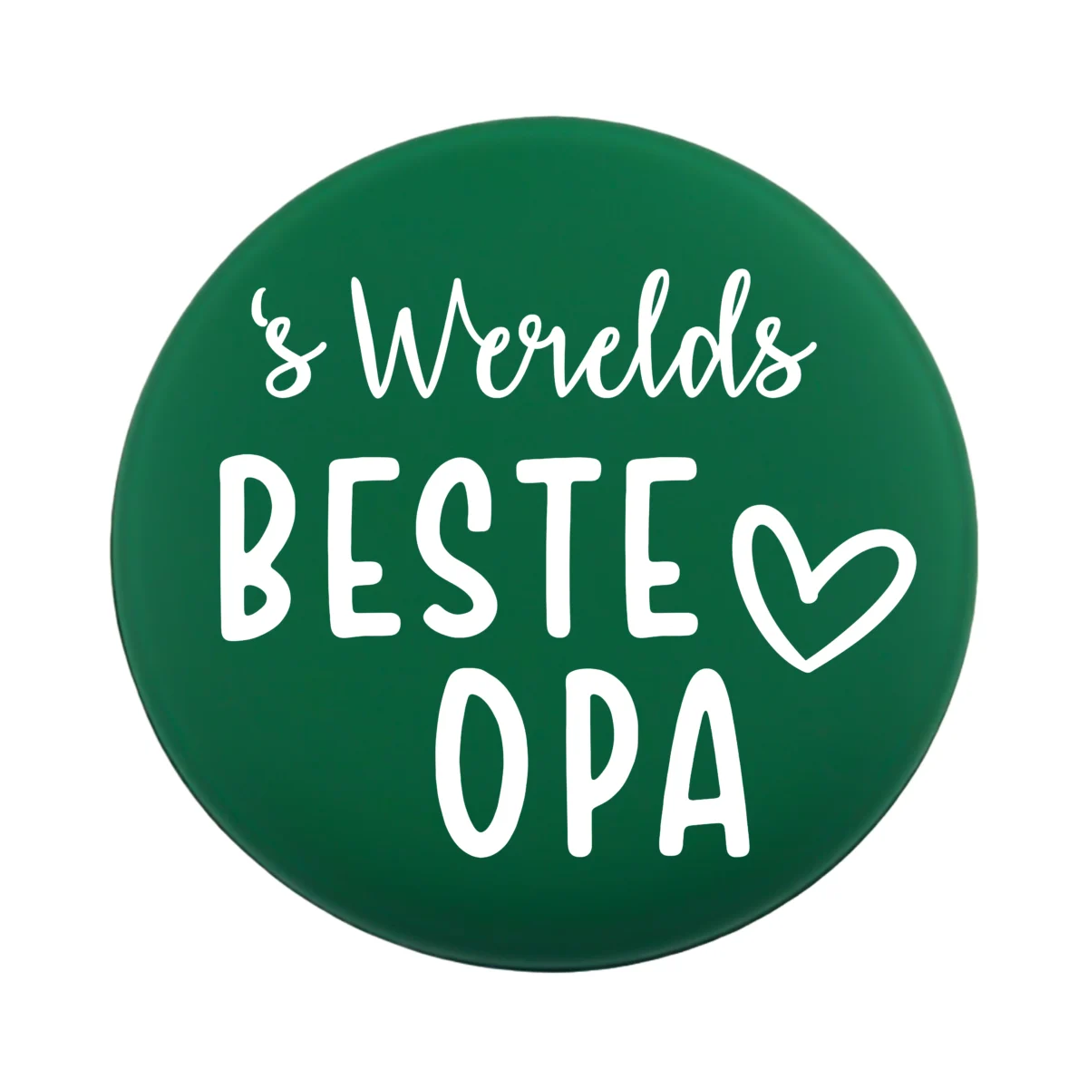 <ul> <li>Gravering: 's Werelds Beste Opa</li> <li>Wensmuntje van 30 mm - Uniek Design! - Design geregistreerd</li> <li>Speciale Custom made siliconen kralen</li> <li>Deze kralen worden gemaakt met een speciale unieke productietechniek!</li> <li>Meerdere Nugget kleuren te kiezen.</li> <li>Gat van boven naar beneden</li> <li>Hoge kwaliteit baby veilig siliconen</li> <li>Veilig volgens EN-71 chemische testen!</li> </ul> Perfect voor het gebruik op onze wijnstoppers, sleutelhangers, flesopeners, jashangers, notitieboekjes en meer. Jootjes Haakcadeautjes
