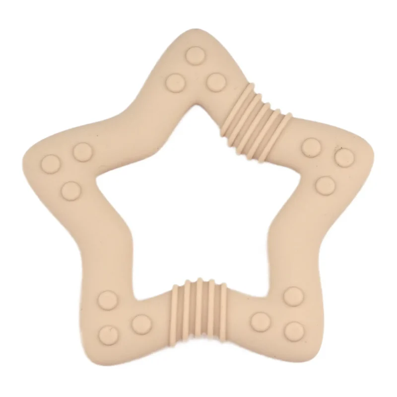 Siliconen bijtring - Relief - Ster - Taupe