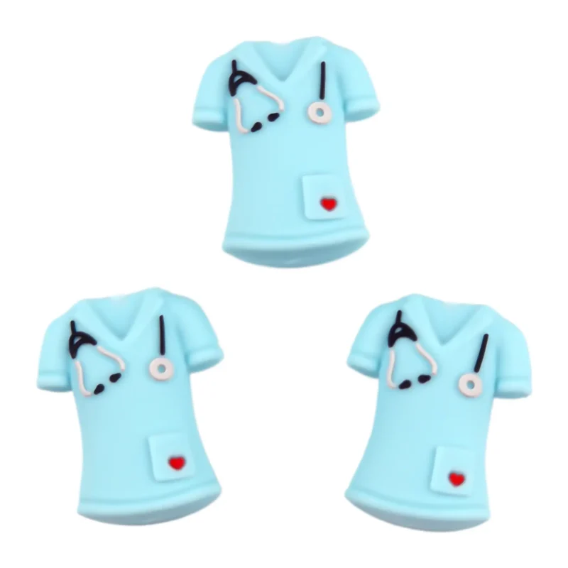 Siliconen kralen - 3D -  Verplegers Uniform - Paradijs Blauw