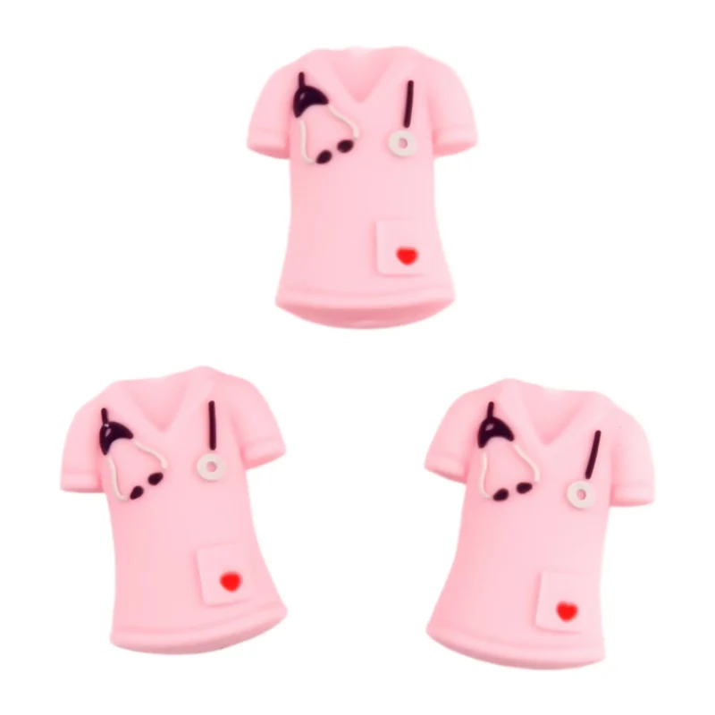 Siliconen kralen - 3D -  Verplegers Uniform - Perzik Roze
