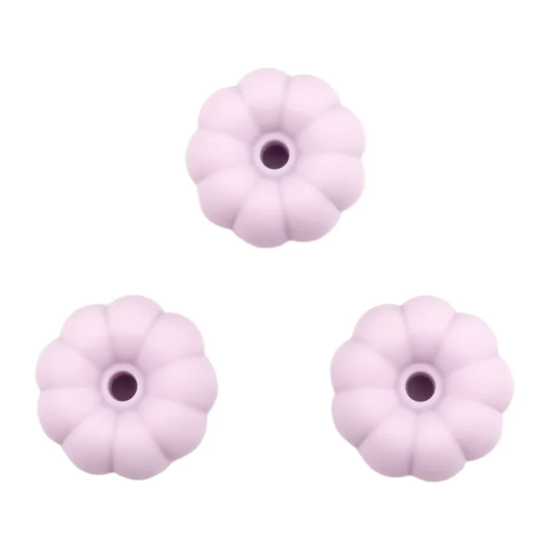 Silicone Bead - Pumpkin - 8 mm x 16 mm - Orchid Purple