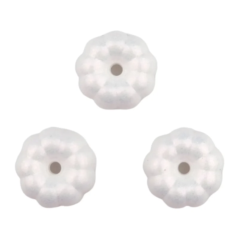 Perle de silicone - Citrouille - 10 mm x 25 mm - Impression perle blanche