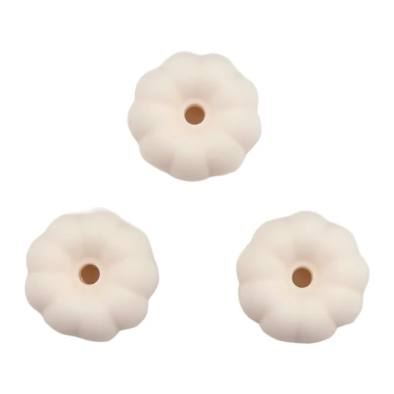 Silicone Bead - Pumpkin - 8 mm x 16 mm - Coconut