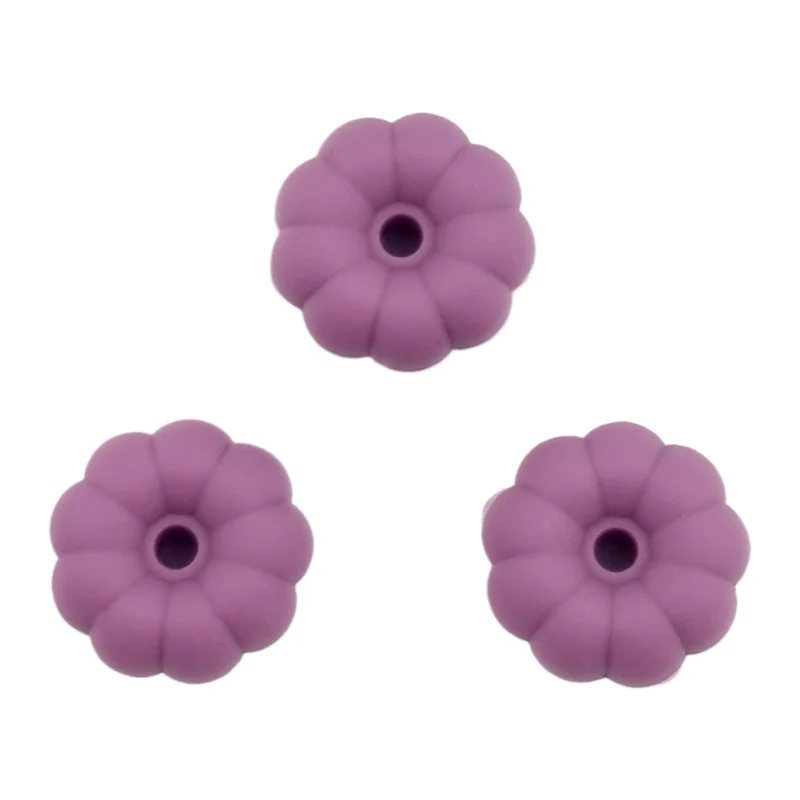Silicone Bead - Pumpkin - 8 mm x 16 mm - Plum