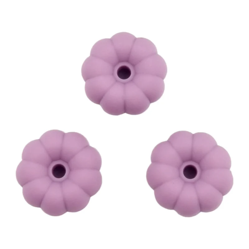 Silicone Bead - Pumpkin - 8 mm x 16 mm - Heather