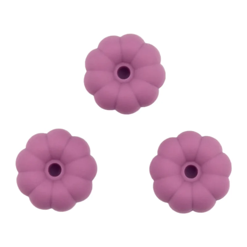 Silicone Bead - Pumpkin - 8 mm x 16 mm - Mauve