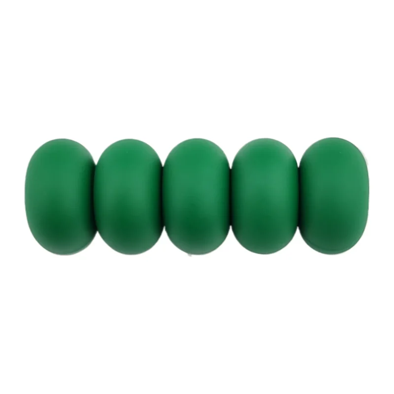 Siliconen kralen 14 mm - Abacus - Green Nugget Print