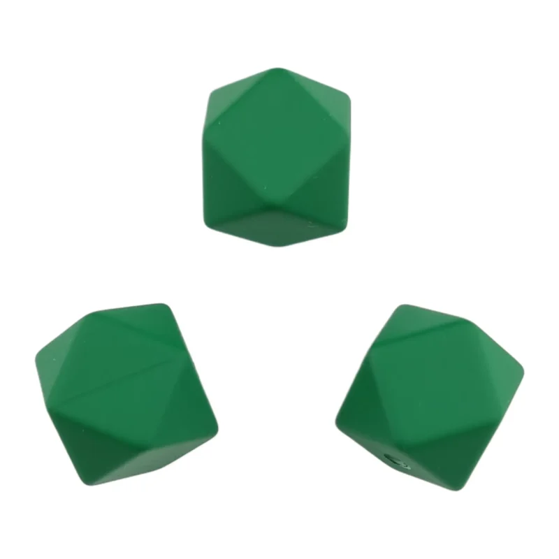 Siliconen kralen - Hexagon - 14 mm - Green Nugget Print