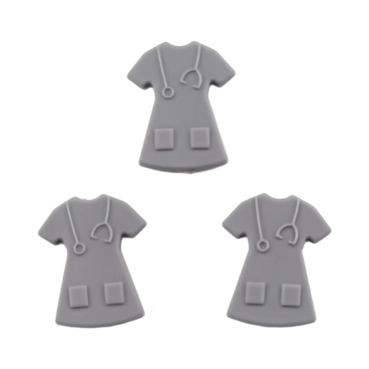 Kleurcode: Midden Grijs - Type: Siliconen kralen Verpleegsters - Uniform Klein Midden Grijs - Verkocht per stuk - BPA-, Ftalaten-, Lood-, PVC- en Gif-vrij - Geschikt voor CE-gecertificeerd eindproduct - Medische kwaliteit siliconen kralen - Koelbaar in de koelkast - Vaatwasser bestendig Jootjes Haakcadeautjes
