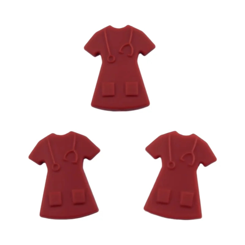 Siliconen kralen - Verpleegsters - Uniform Klein Roest Rood