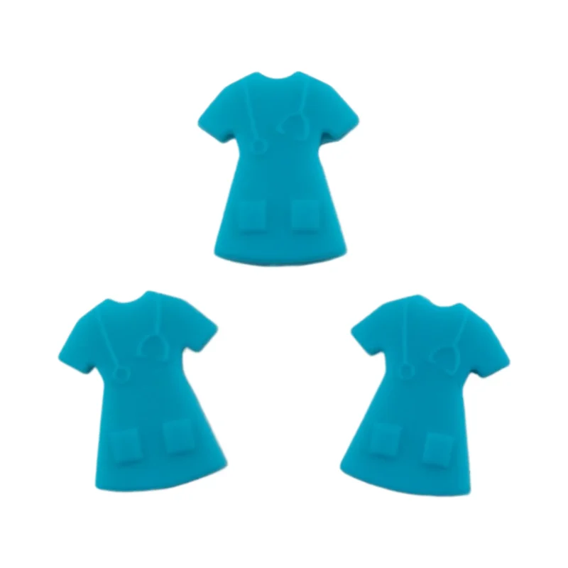 Siliconen kralen - Verpleegsters - Uniform Klein Donker Turquoise