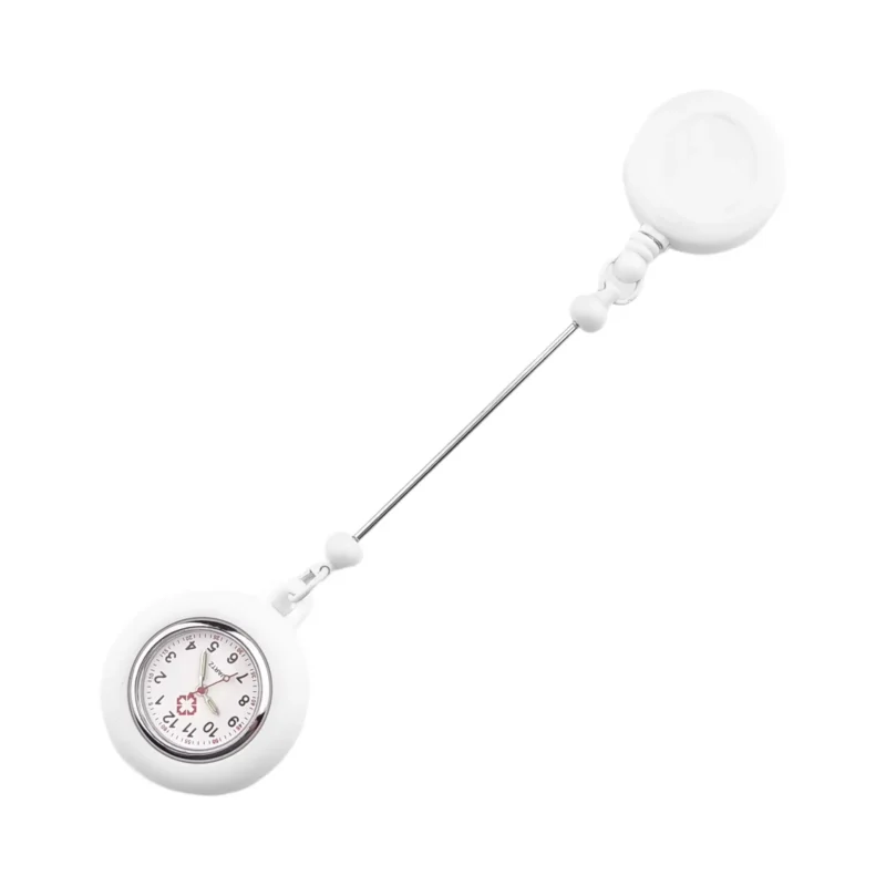 Badge Holder with Drawstring - Beadable Nursing Bell - White