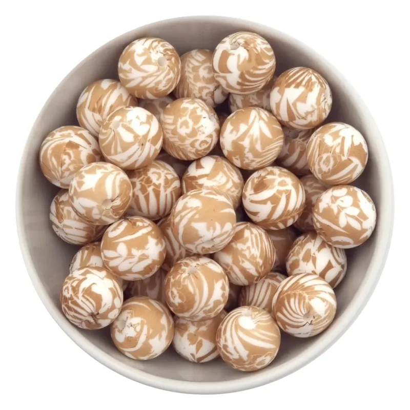 Siliconen kralen - 14 mm - Abacus - Palm Sugar Print